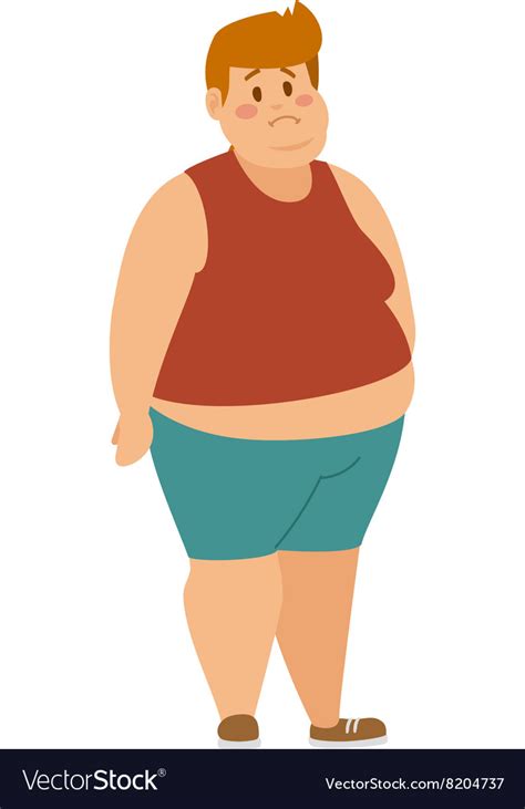 Cartoon Character Fat Boy Royalty Free Vector Image