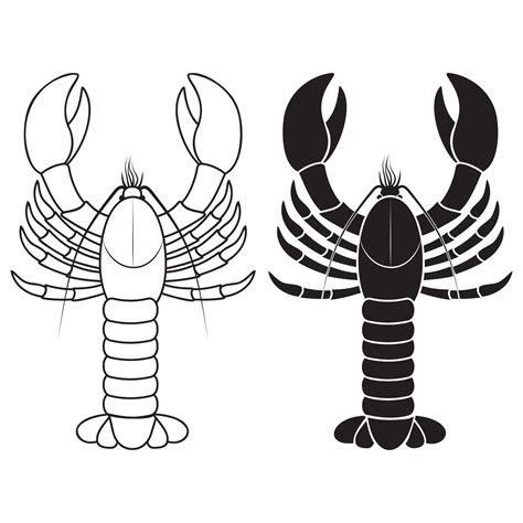 Lobster Black Stencil Vector Illustration On White Background 5334563