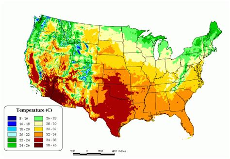 Average High Temperature Map Of The Us July Whatsanswer