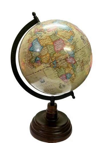 Political Map Geokraft Antique World Globe With Wooden Base At Rs 330