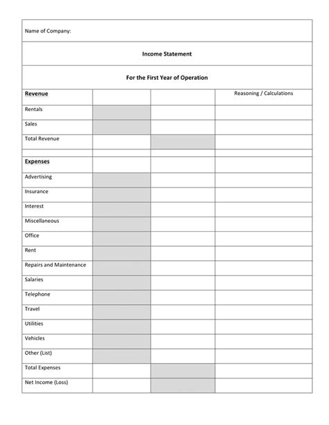 Income Statement Template Download Free Documents For Pdf Word And Excel