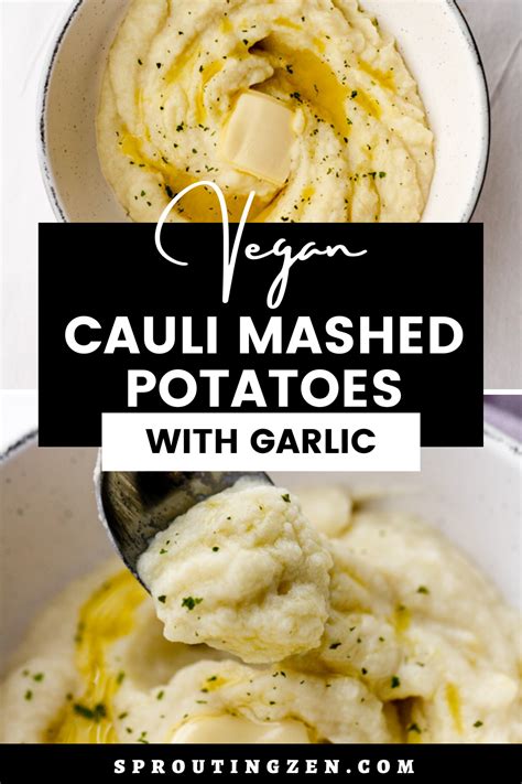 Easy Vegan Garlic Cauliflower Mashed Potatoes Recipe Paleo Sprouting Zen