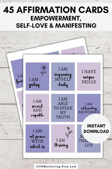 45 Positive Inspiration Affirmation Cards Words Of Etsy In 2023