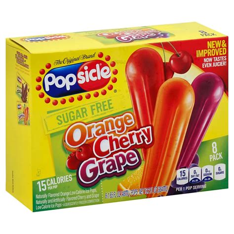 Popsicle Sugar Free Orange Cherry And Grape Ice Pops Shop Ice Cream