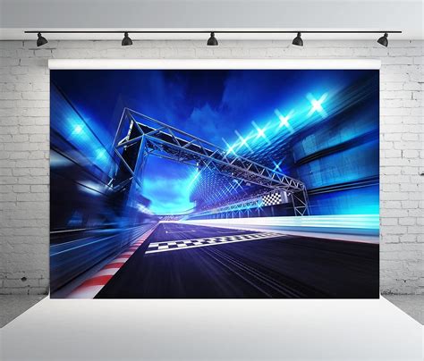 Beleco 5x3ft Fabric Racing Backdrop For Photography Finish