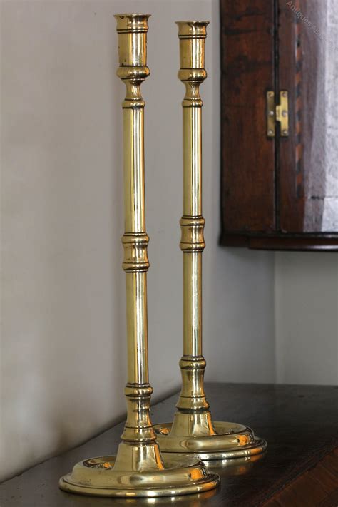 Antiques Atlas Pair Of 18th Century Brass Pulpit Candlesticks