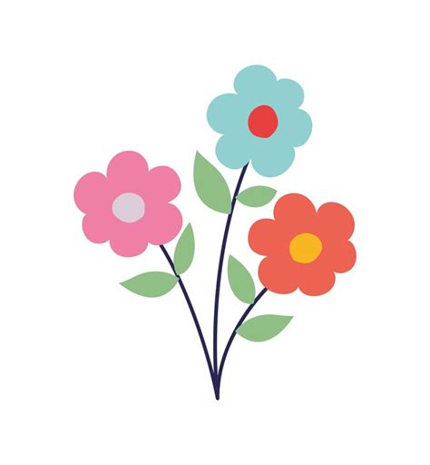 Three Flowers Isolated 2740307 Vector Art At Vecteezy