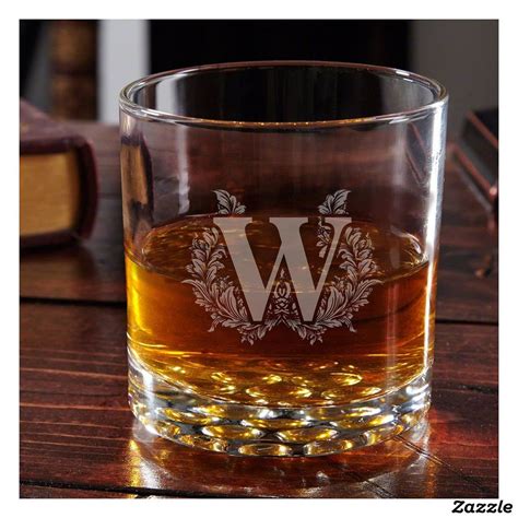 High Class Highbury Monogram Whiskey Glass Zazzle Personalized Whiskey Glass Personalized