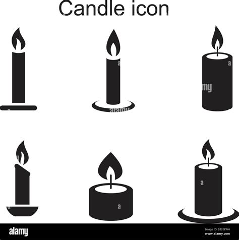 Candle Icon Template Black Color Editable Candle Icon Symbol Flat