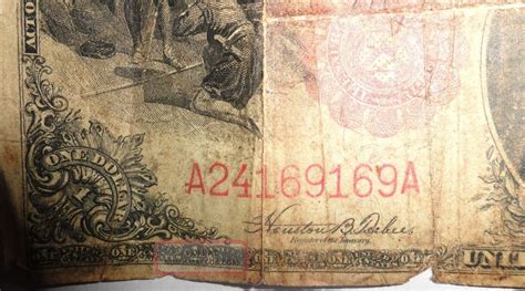1917 Us Oversize 1 One Dollar Note Bill George Washington Circulated