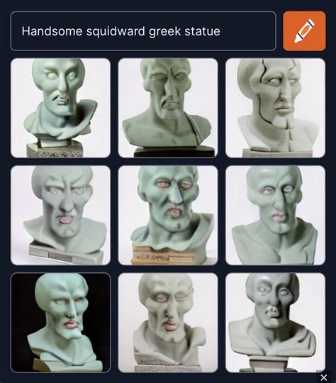 Handsome Squidward Greek Statue Rdallemini