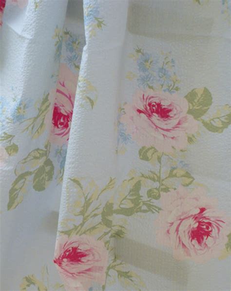 Seersucker Cotton Fabric Vintage Rose Sky By The Yard Etsy