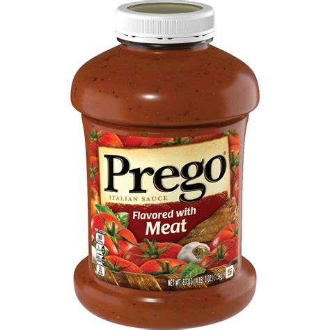 Prego Pasta Sauce Italian Tomato Sauce With Meat 67 Ounce Jar