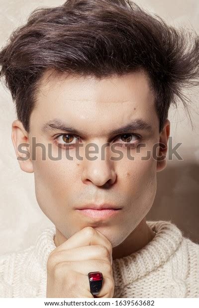 Male Portrait Closeup Hand Props Chin Stock Photo 1639563682 Shutterstock