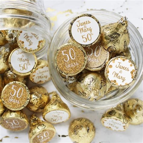 Personalized Anniversary Stickers Golden Wedding Anniversary Favors