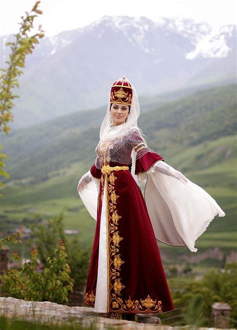 North Caucasus Folk Dresses Folklore Fashion Traditional Outfits