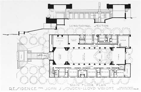 John Sowden House Section And Plan 5121 Franklin Ave Los Angeles Ca