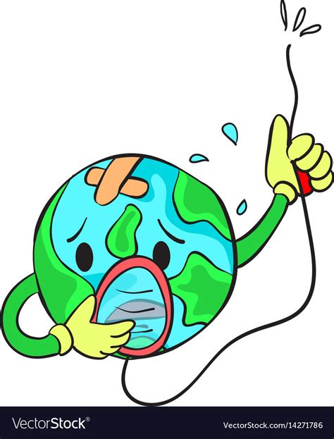 Save Earth From Bad Environment Doodle Royalty Free Vector