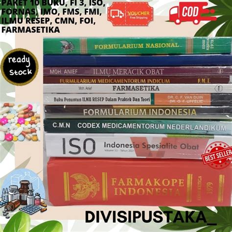 Jual Paket 10 Buku Farmasi FI 3 ISO FORNAS CMN FOI ILMU RESEP