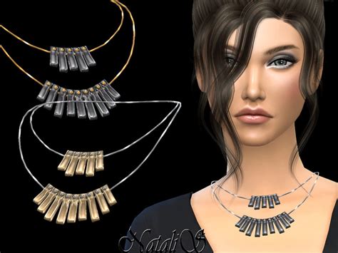 The Sims Resource Nataliscurved Plate Double Necklace