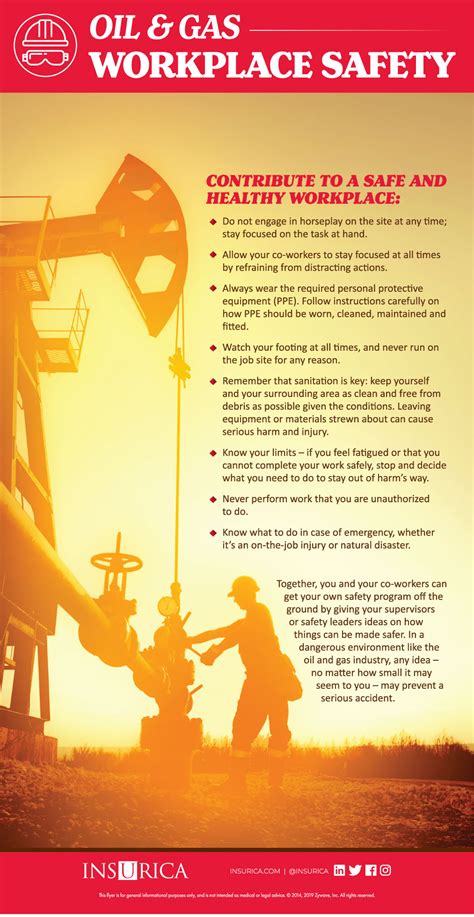 Oil And Gas Industry Work Place Safety Infographic Insurica