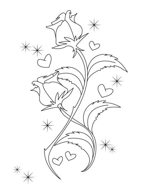 Roses are the most popular gift flowers around the world. Beautiful Drawing of Hearts and Roses Coloring Page: Beautiful Drawing of Hearts and Roses ...