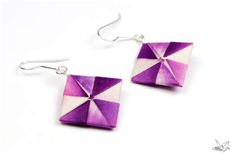 Origami Earrings Tutorial Pinwheel Squares Earring Tutorial