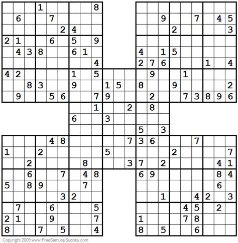 Samurai Sudoku Easy Printable