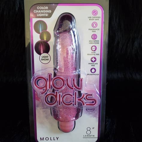 Glow Dicks 8 Inch Molly Light Show Vibe In Pink Etsy