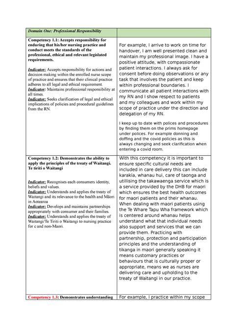 Competancy-assesment last - Domain One: Professional Responsibility