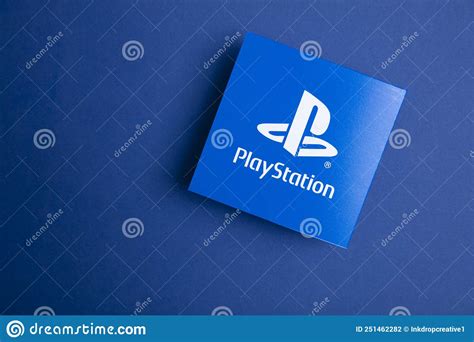 London Uk July 2022 Sony Playstation Logo Against A Blue Background