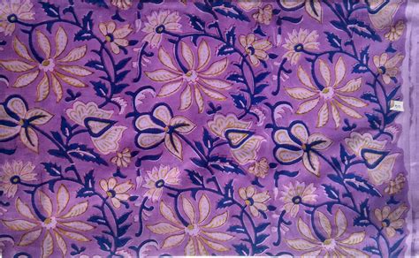Purple Indian Fabric Block Printed Cotton Womens Clothing 25 Etsy