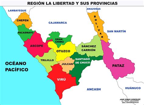 Mapa De La Provincia De Trujillo Y Sus Distritos
