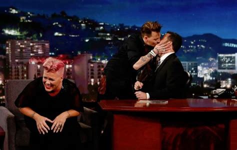 Has He Already Found Someone Johnny Depp Kisses Jimmy Kimmel