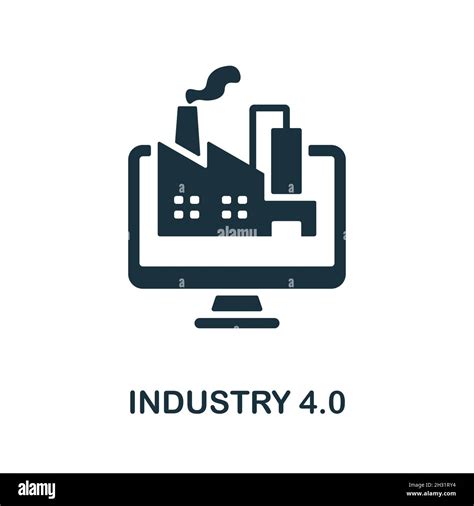 Industry 40 Icon Monochrome Sign From Industry 40 Collection