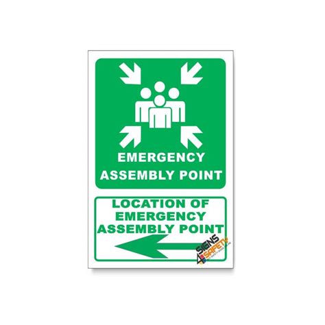 Nosa Sabs In6d3 Emergency Assembly Point Sign Arrow Left
