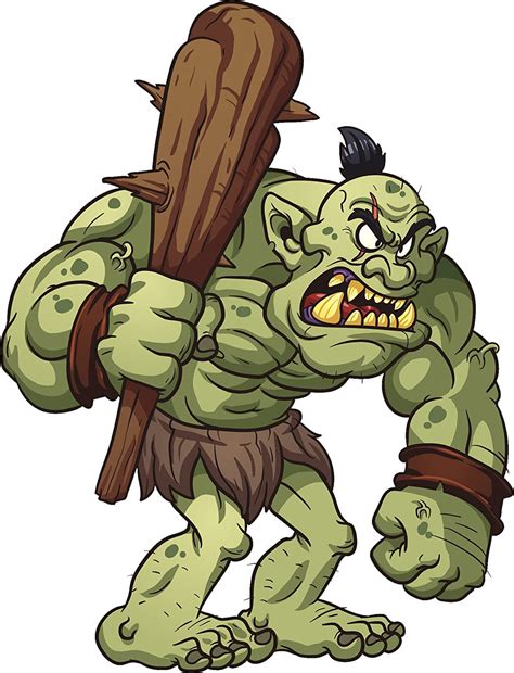 Angry Evil Green Ogre Giant Cartoon Vinyl Decal Sticker 8 Tall
