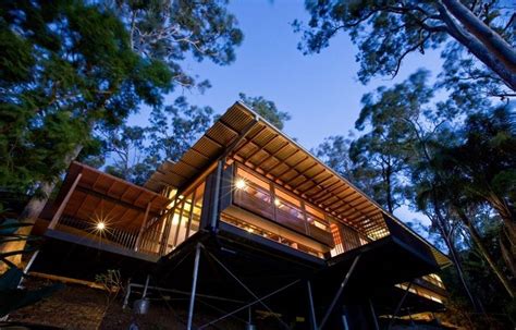 Hilltop House Sits High On Stilts In Australian Spotted Gum Forest