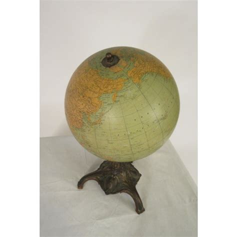 Rand Mcnally Twelve Inch Terrestrial Globe On Bronze Base Chairish