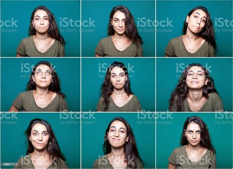 Young Woman Making Facial Expressions Stock Photo Download Image Now