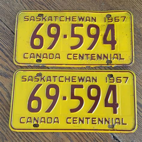 Pair Of 1967 Sask Licence Plates Schmalz Auctions