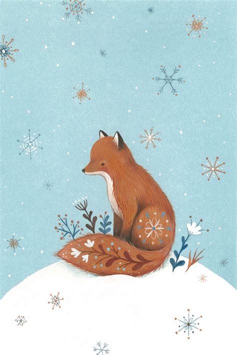 Fox~ By Nina Stajner Fuchs Illustration Winter Illustration Christmas