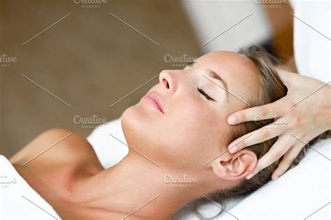 Woman Receiving A Head Massage Featuring Massage Head And Spa High Quality People Images