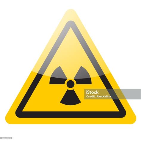 Tanda Nuklir Peringatan Kuning Ikon Simbol Bahaya Radiasi Vektor