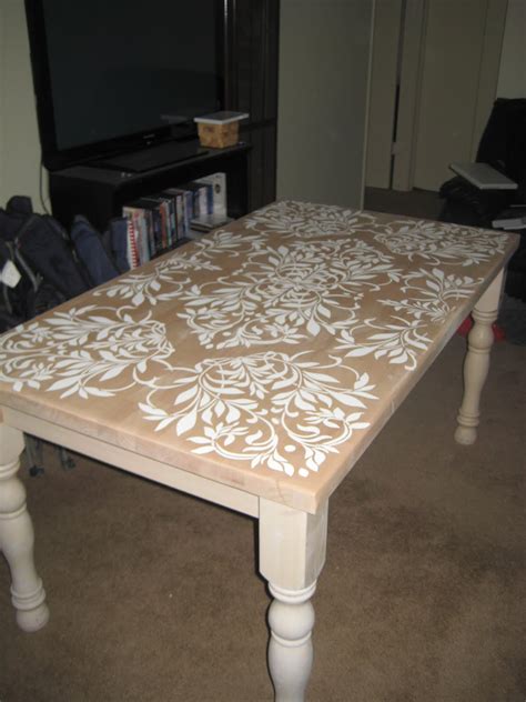 These Days Newly Awesome Stenciled Diy Kitchen Table