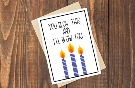 Funny Dirty Greeting Card Naughty Birthday Card For Him Etsy
