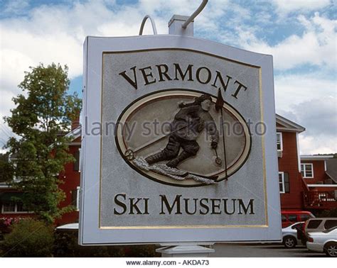 Vermont Ski Museum Sign Stowe Vermont Stock Image Stowe Vermont