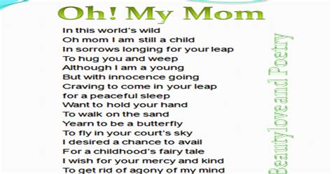 Beautylove And Poetry Oh My Mom Mother Day Poem