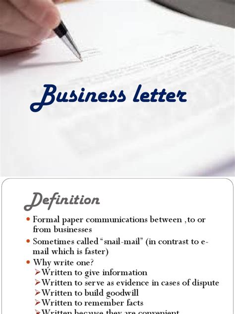 3 Business Letter Ppt Paragraph Communication
