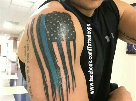 Distressed Thin Blue Line Flag Tattoo Filipinocultureartdrawingkids